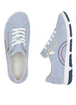 Rieker, bequeme Damen-Sneaker, Weite H, mit herausnehmbarem Fussbett HIMMELBLAU